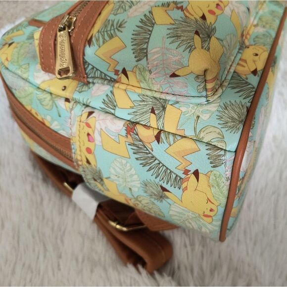 Loungefly Pokemon Pikachu Leaves Mint Mini Backpack and Wallet main image 12